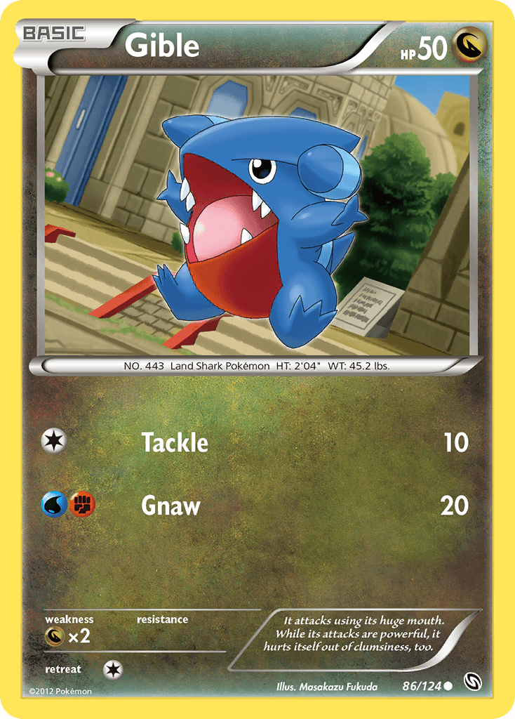 Gible (86) — Dragons Exalted Pokémon TCG card by Masakazu Fukuda