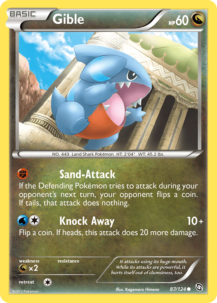 Gible (87) — Dragons Exalted Pokémon TCG card by Kagemaru Himeno