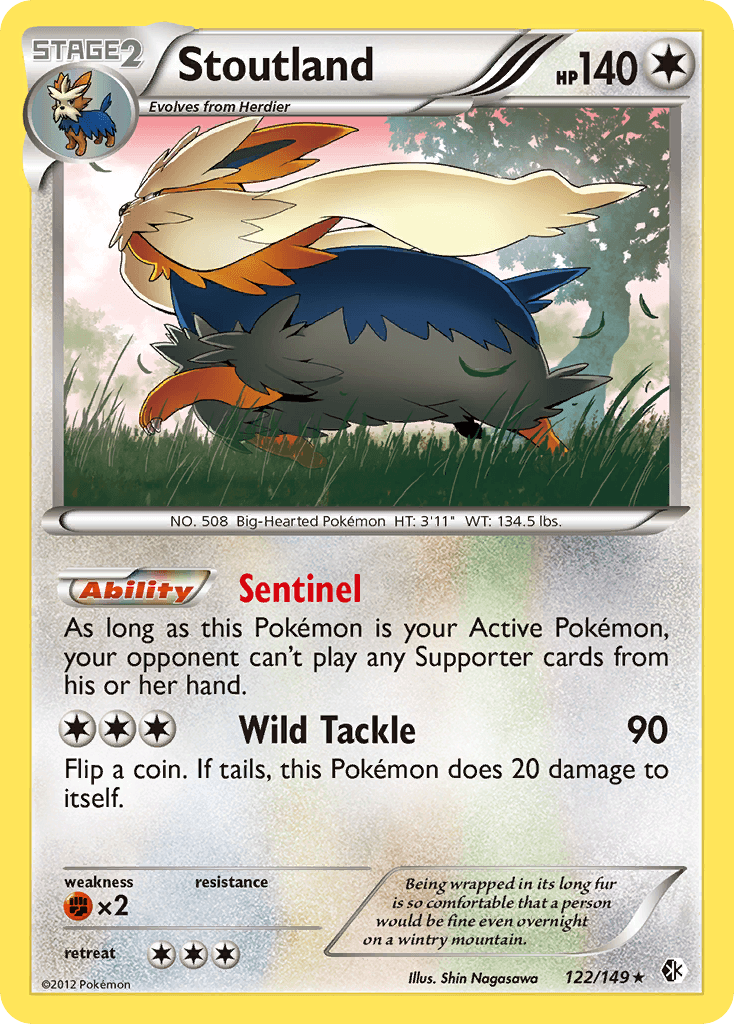 Stoutland — Boundaries Crossed Pokémon TCG card by Shin Nagasawa