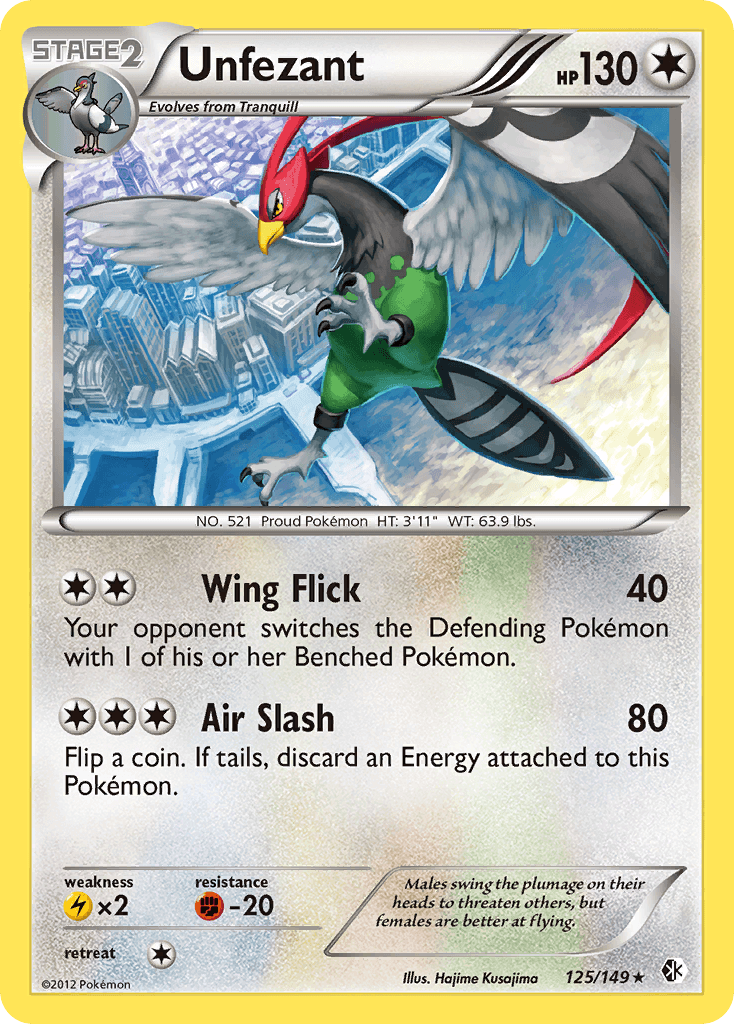 Unfezant — Boundaries Crossed Pokémon TCG card by Hajime Kusajima
