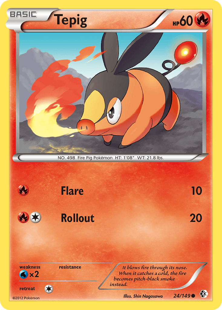 Tepig — Boundaries Crossed Pokémon TCG card by Shin Nagasawa