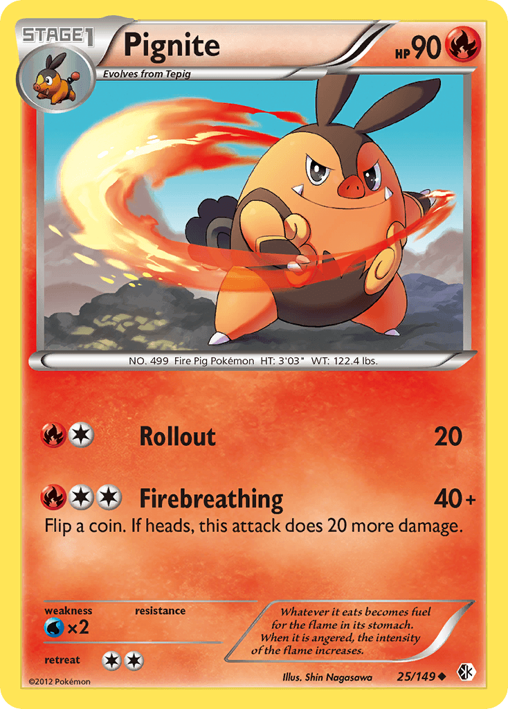 Pignite — Boundaries Crossed Pokémon TCG card by Shin Nagasawa