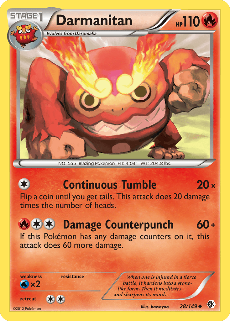 Darmanitan — Boundaries Crossed Pokémon TCG card by kawayoo