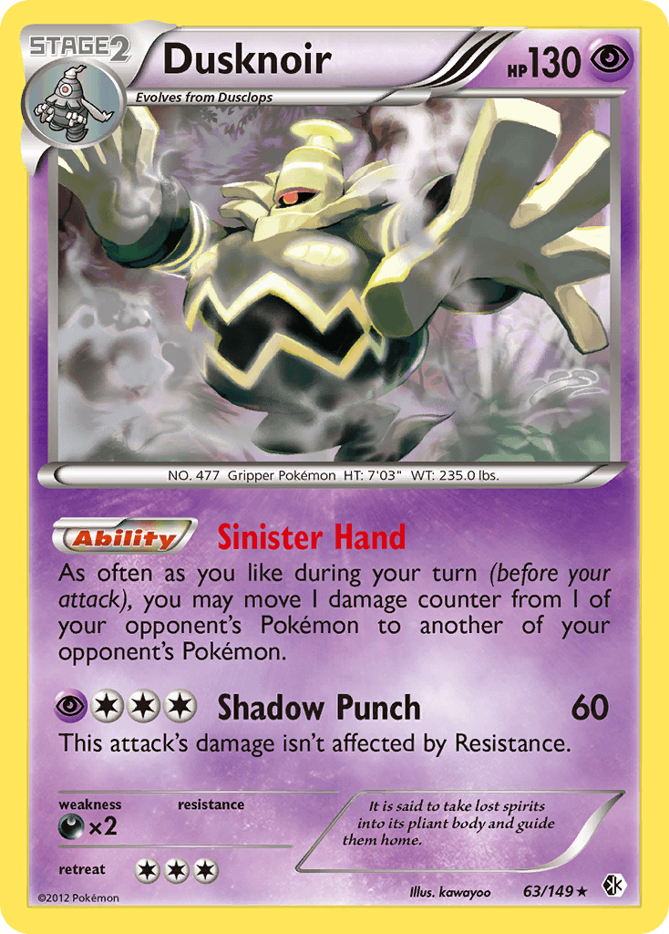 Dusknoir — Boundaries Crossed Pokémon TCG card by kawayoo