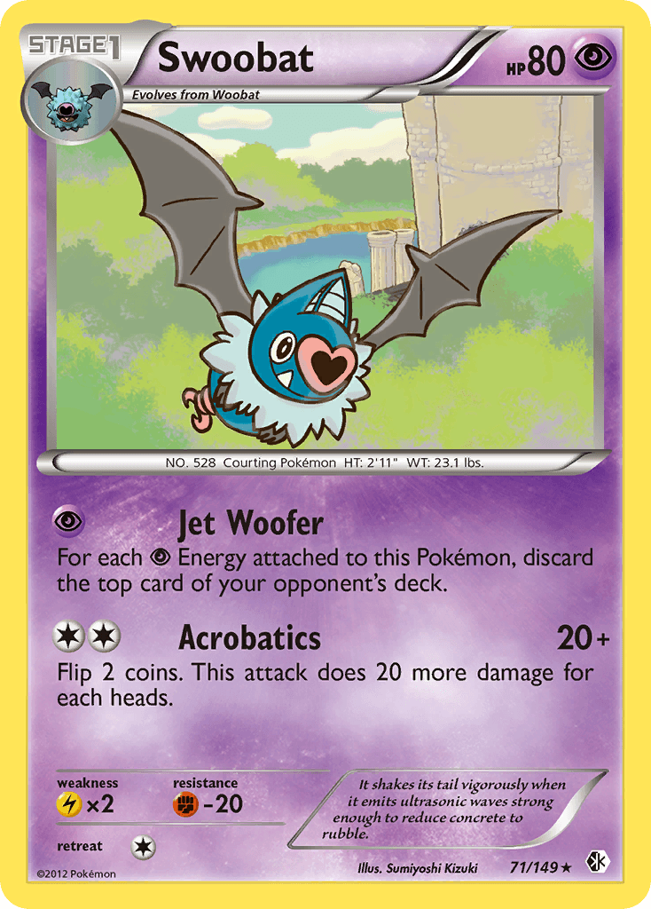 Swoobat — Boundaries Crossed Pokémon TCG card by Sumiyoshi Kizuki