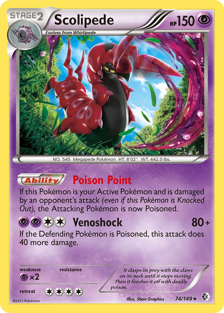 Scolipede — Boundaries Crossed Pokémon TCG card by 5ban Graphics