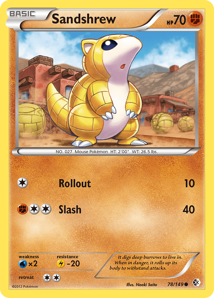 Sandshrew — Boundaries Crossed Pokémon TCG card by Naoki Saito