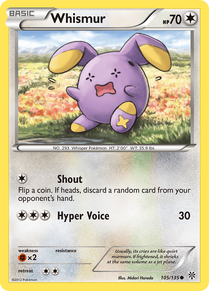 Whismur — Plasma Storm Pokémon TCG card by Midori Harada