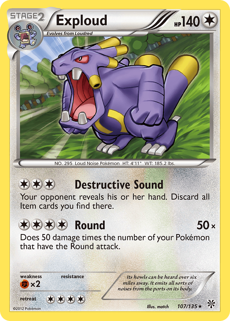 Exploud — Plasma Storm Pokémon TCG card by match