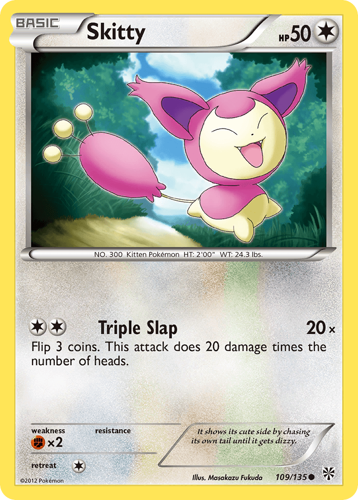Skitty — Plasma Storm Pokémon TCG card by Masakazu Fukuda