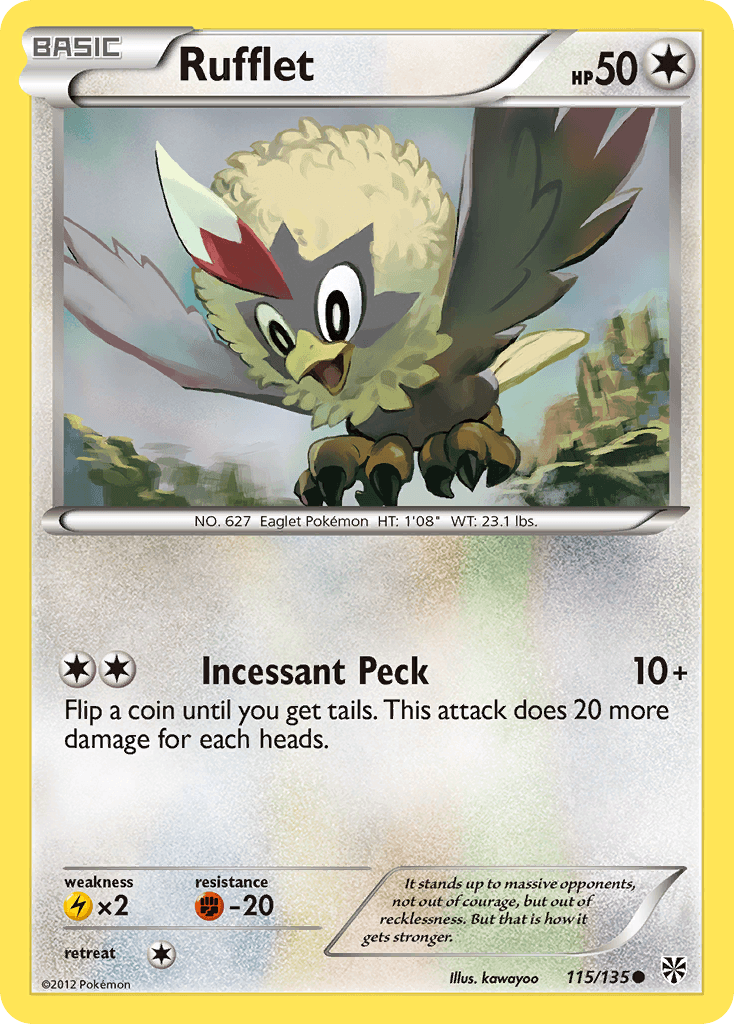 Rufflet — Plasma Storm Pokémon TCG card by kawayoo