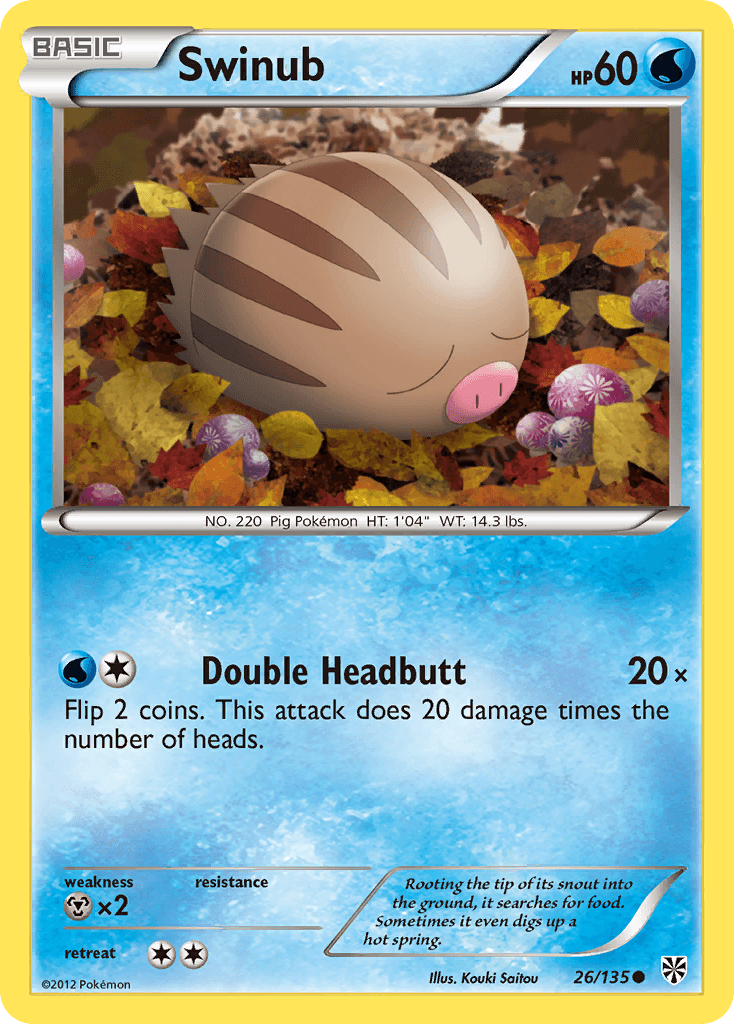 Swinub — Plasma Storm Pokémon TCG card by Kouki Saitou
