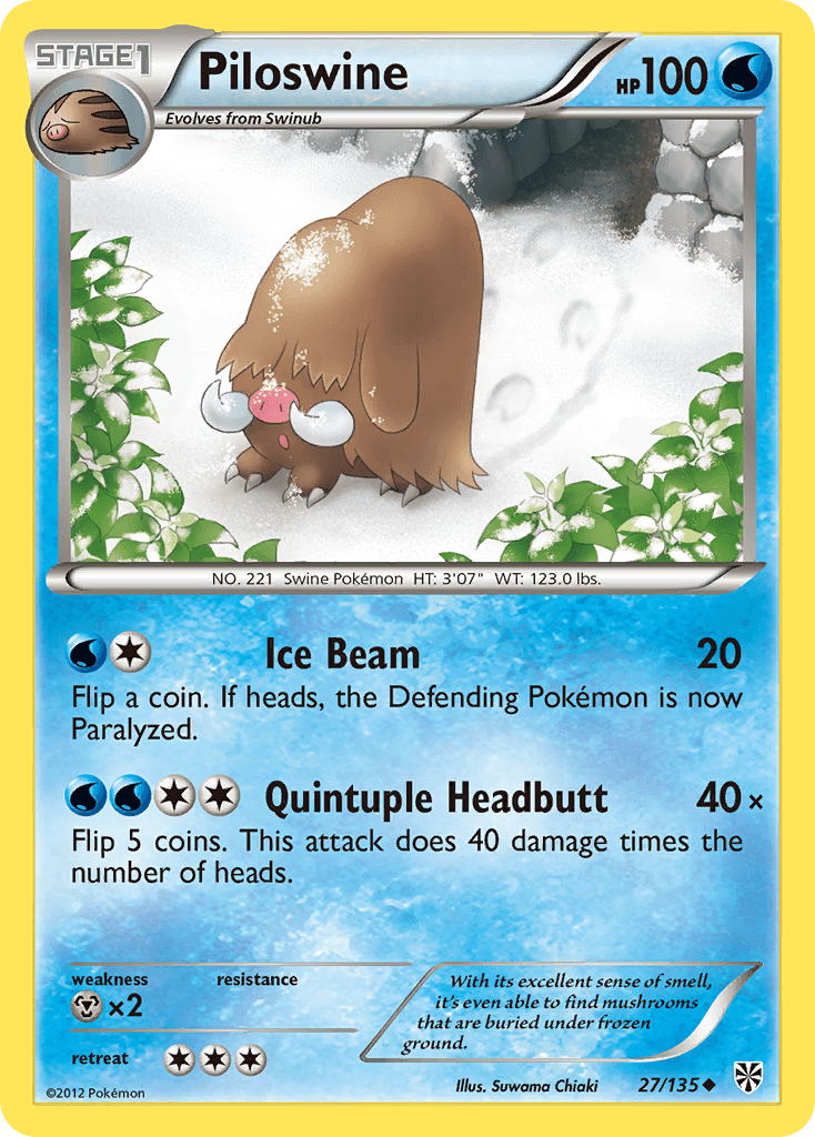 Piloswine — Plasma Storm Pokémon TCG card by Suwama Chiaki
