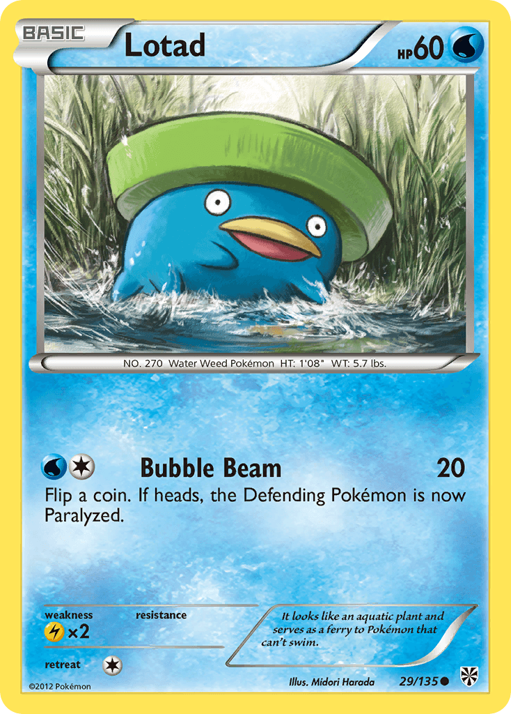 Lotad — Plasma Storm Pokémon TCG card by Midori Harada