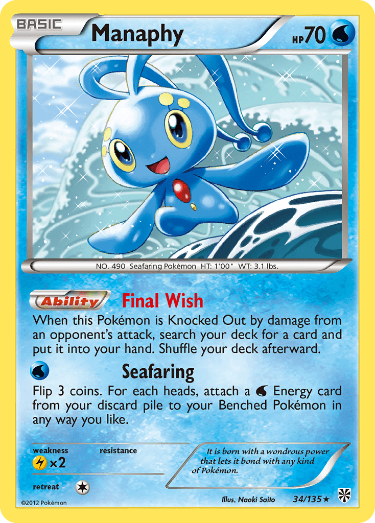 Manaphy — Plasma Storm Pokémon TCG card by Naoki Saito