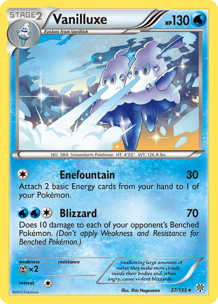 Vanilluxe — Plasma Storm Pokémon TCG card by Shin Nagasawa