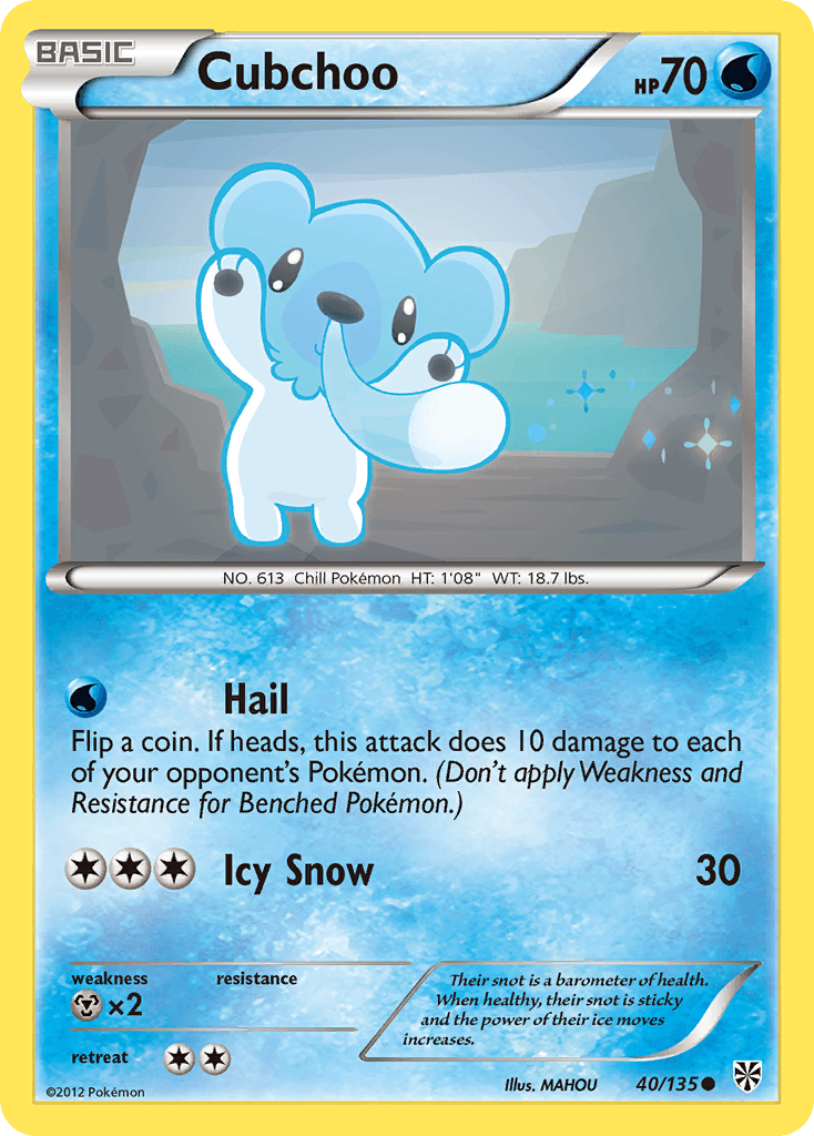 Cubchoo — Plasma Storm Pokémon TCG card by MAHOU