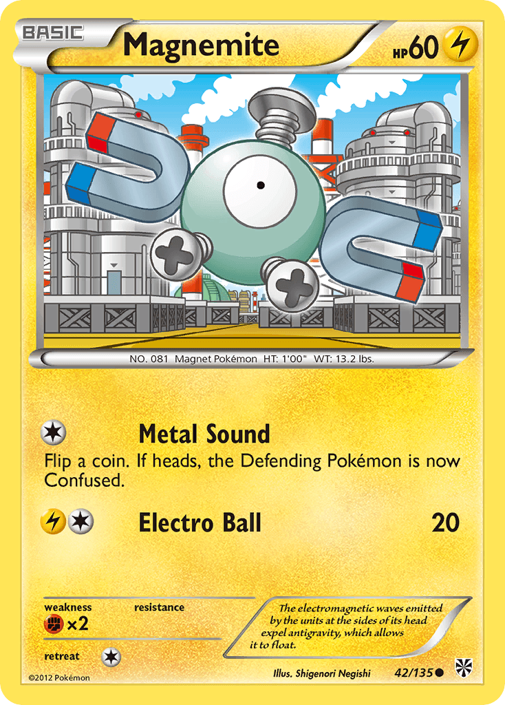 Magnemite (42) — Plasma Storm Pokémon TCG card by Shigenori Negishi