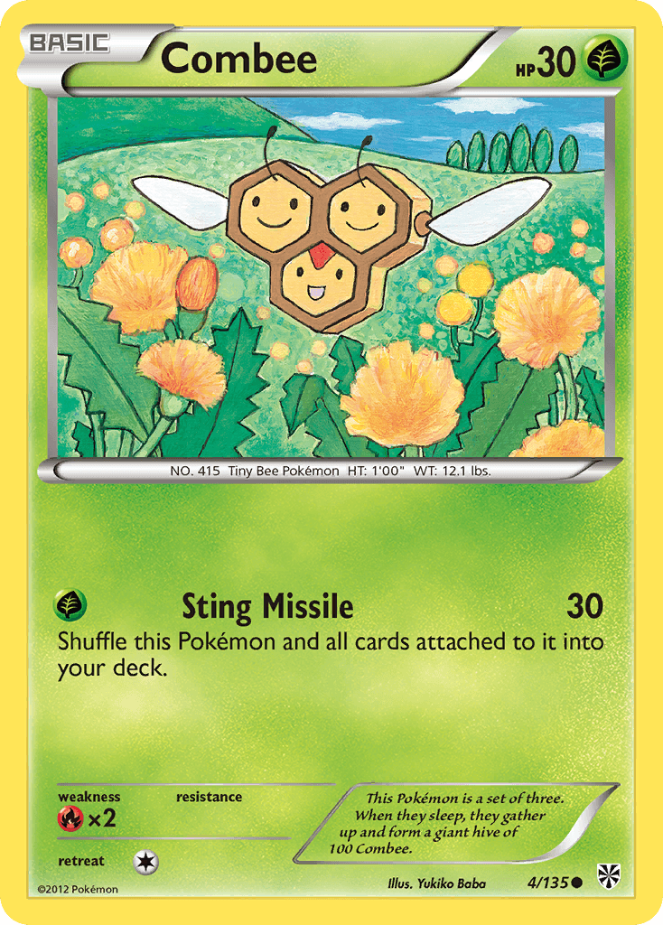 Combee — Plasma Storm Pokémon TCG card by Yukiko Baba