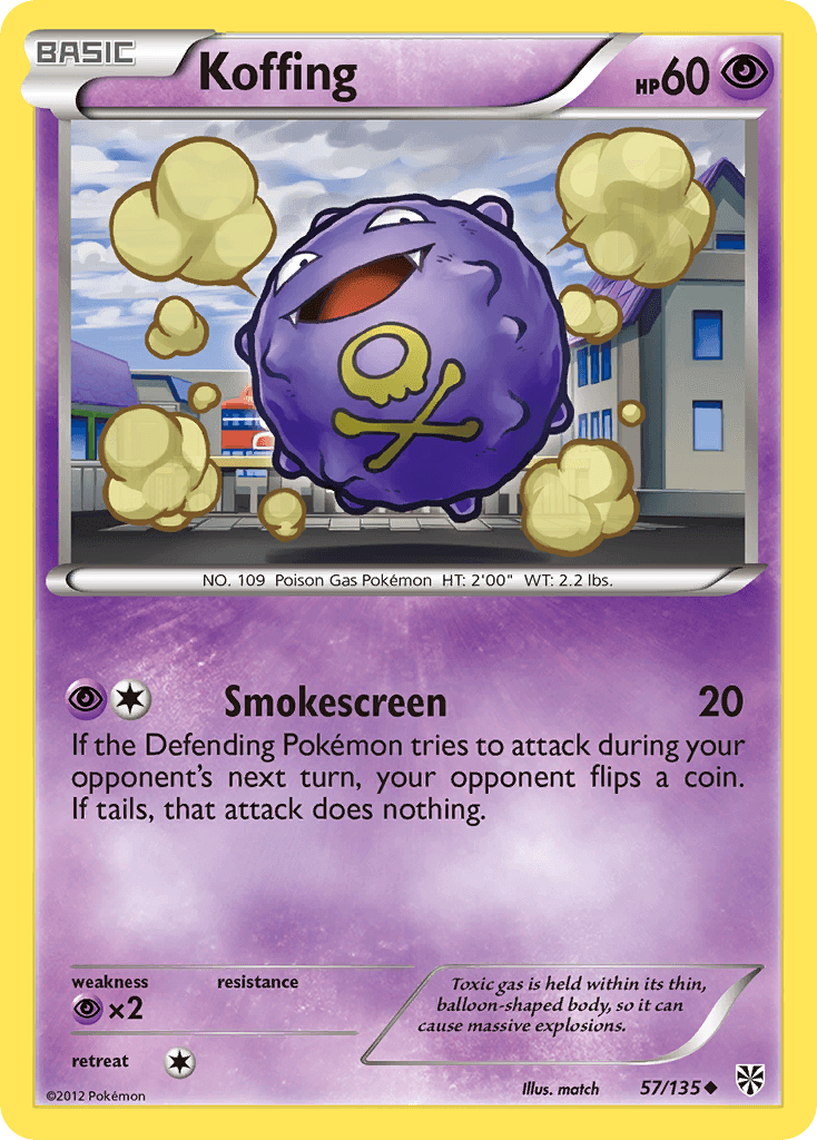Koffing (57) — Plasma Storm Pokémon TCG card by match