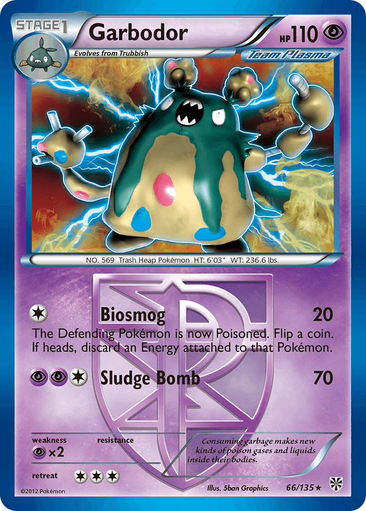 Garbodor (Team Plasma) (66) — Plasma Storm Pokémon TCG card by Shon Graphics