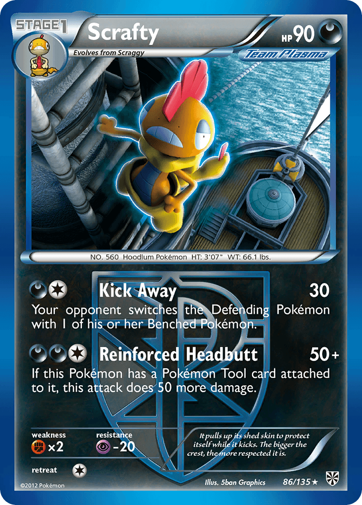 Scrafty (Team Plasma) — Plasma Storm Pokémon TCG card by 5ban Graphics