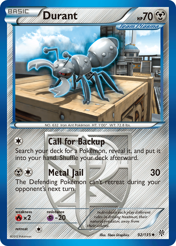 Durant (Team Plasma) (92) — Plasma Storm Pokémon TCG card by Shin Graphics
