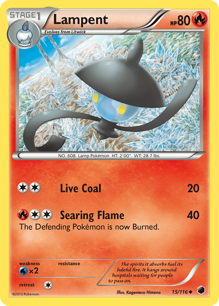 Lampent — Plasma Freeze Pokémon TCG card by Kagemaru Himeno