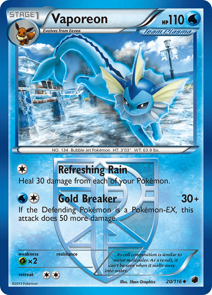 Vaporeon (Team Plasma) — Plasma Freeze Pokémon TCG card by Sbon Graphics