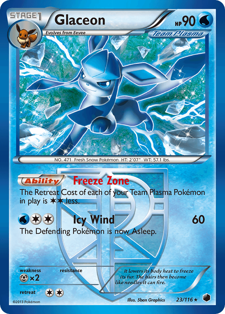 Glaceon (Team Plasma) — Plasma Freeze Pokémon TCG card by Sbon Graphics