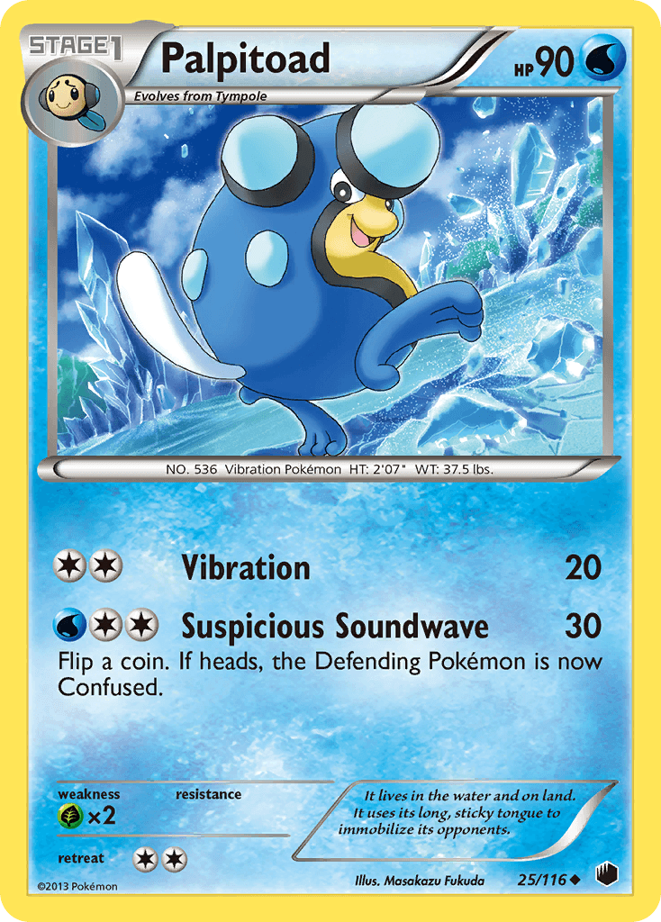 Palpitoad — Plasma Freeze Pokémon TCG card by Masakazu Fukuda