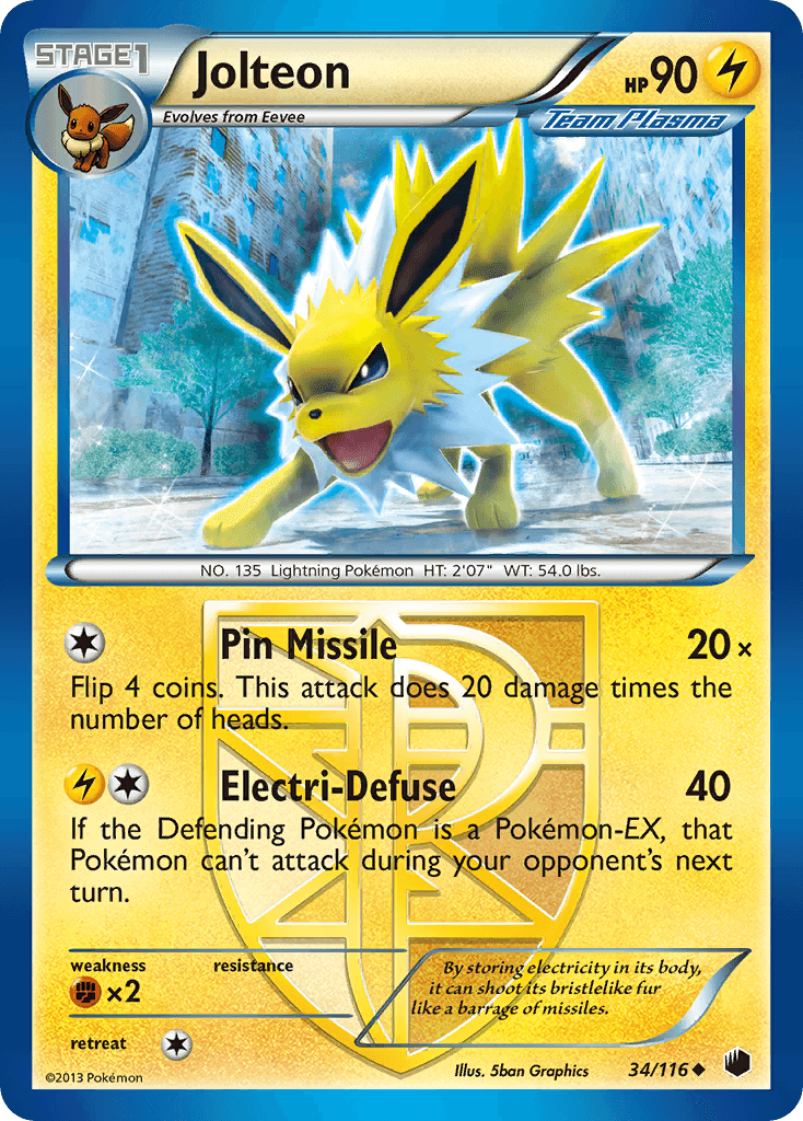 Jolteon (Team Plasma) — Plasma Freeze Pokémon TCG card by Sbon Graphics