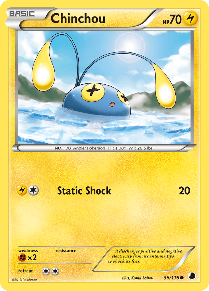 Chinchou — Plasma Freeze Pokémon TCG card by Kouki Saitou