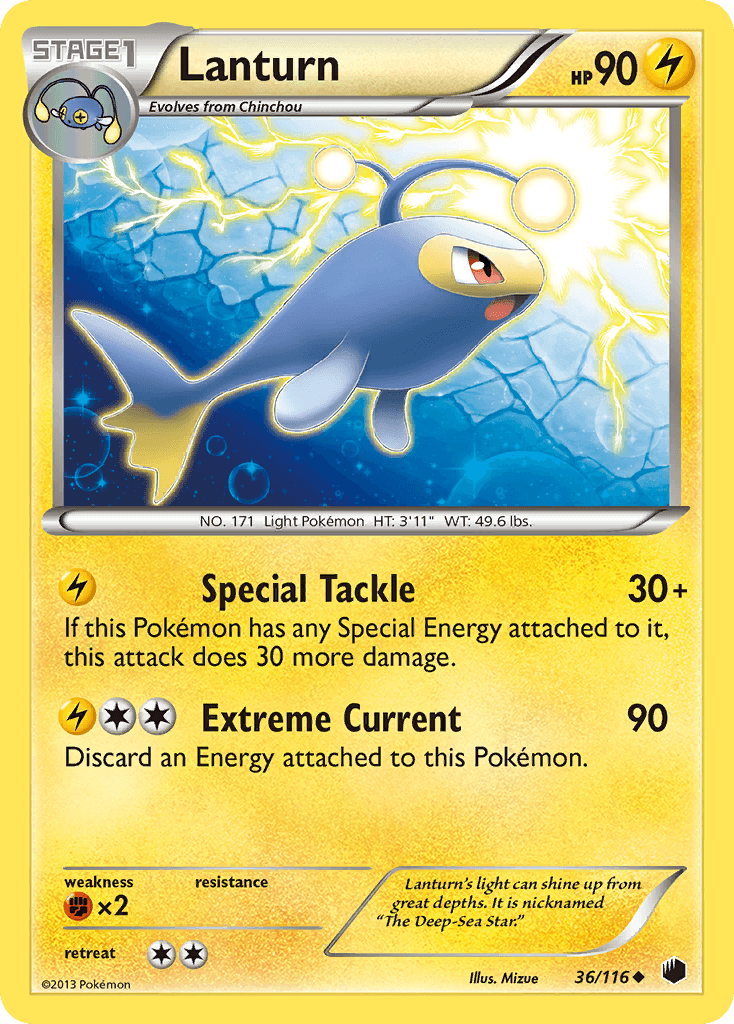 Lanturn — Plasma Freeze Pokémon TCG card by Mizue