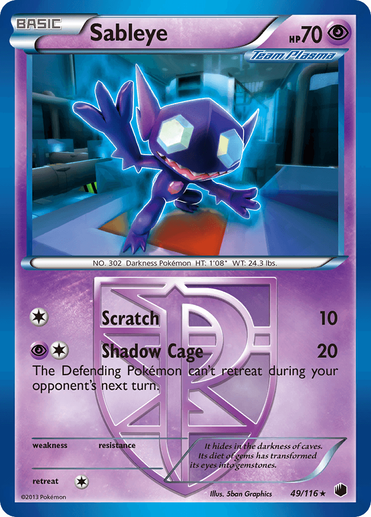 Sableye (Team Plasma) — Plasma Freeze Pokémon TCG card by Sbon Graphics