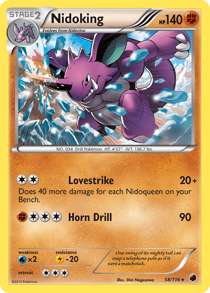 Nidoking — Plasma Freeze Pokémon TCG card by Shin Nagasawa