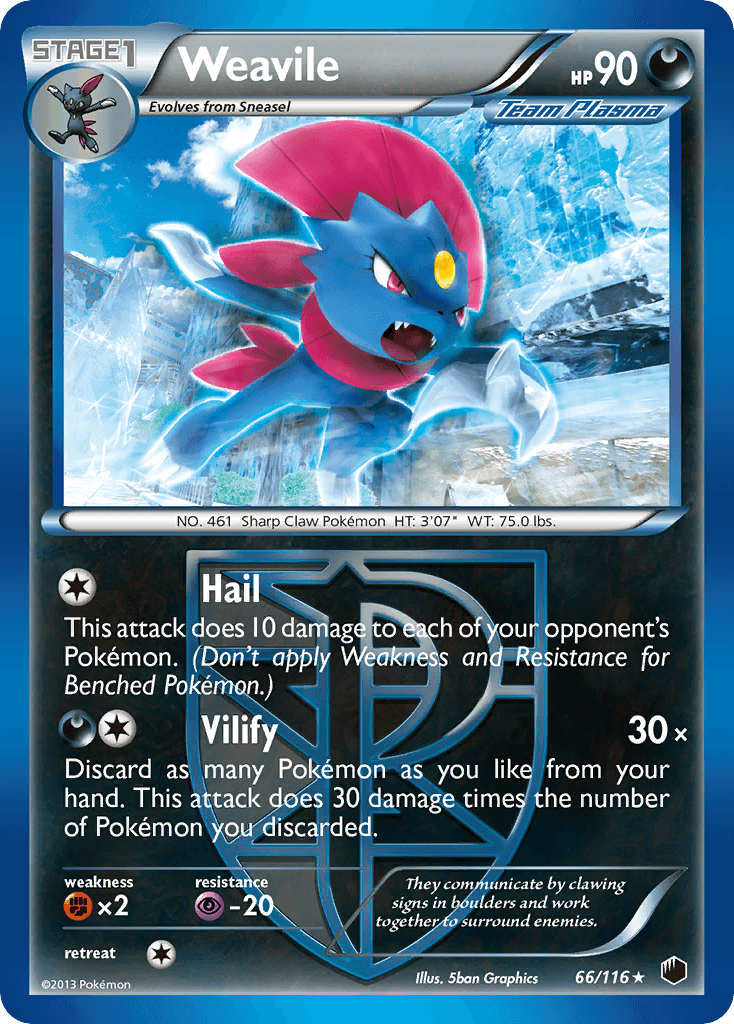 Weavile (Team Plasma) — Plasma Freeze Pokémon TCG card by 5ban Graphics