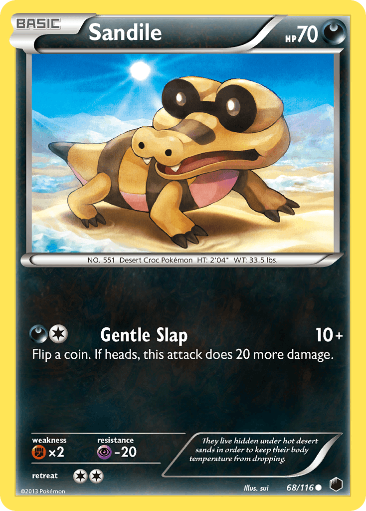 Sandile — Plasma Freeze Pokémon TCG card by sui