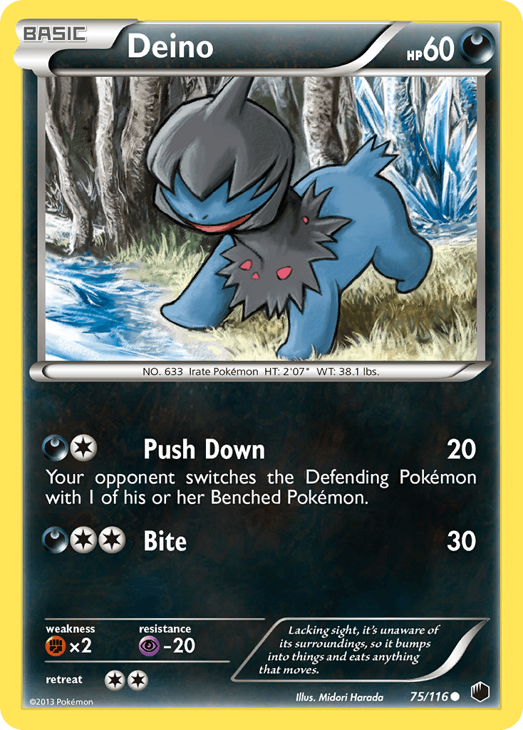 Deino (75) — Plasma Freeze Pokémon TCG card by Midori Harada