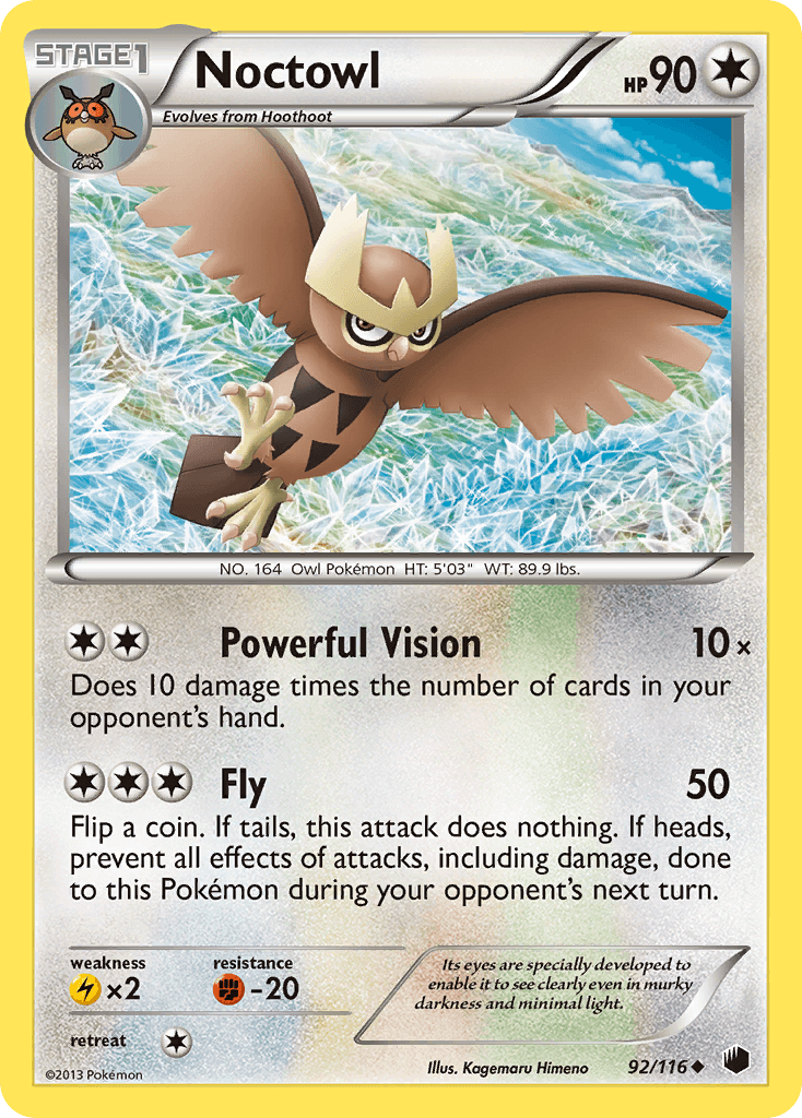 Noctowl — Plasma Freeze Pokémon TCG card by Kagemaru Himeno
