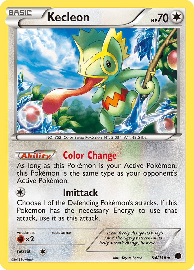 Kecleon — Plasma Freeze Pokémon TCG card by Toyste Beach