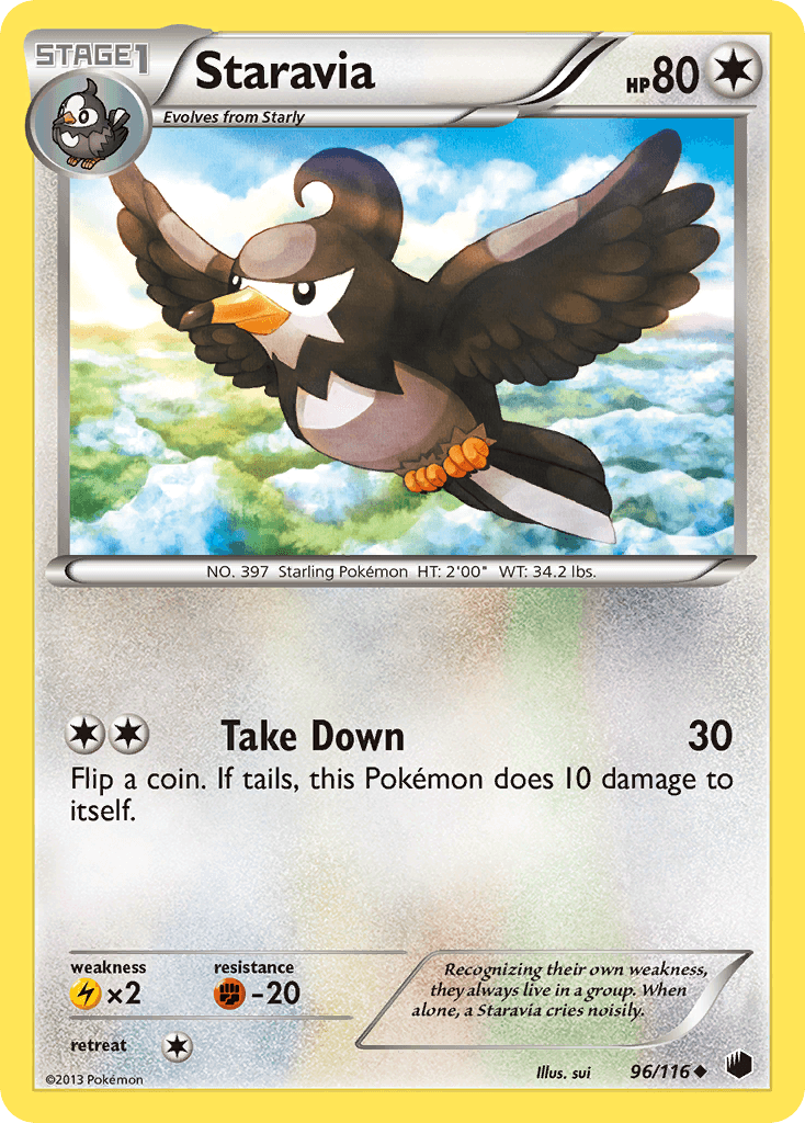 Staravia — Plasma Freeze Pokémon TCG card by sui