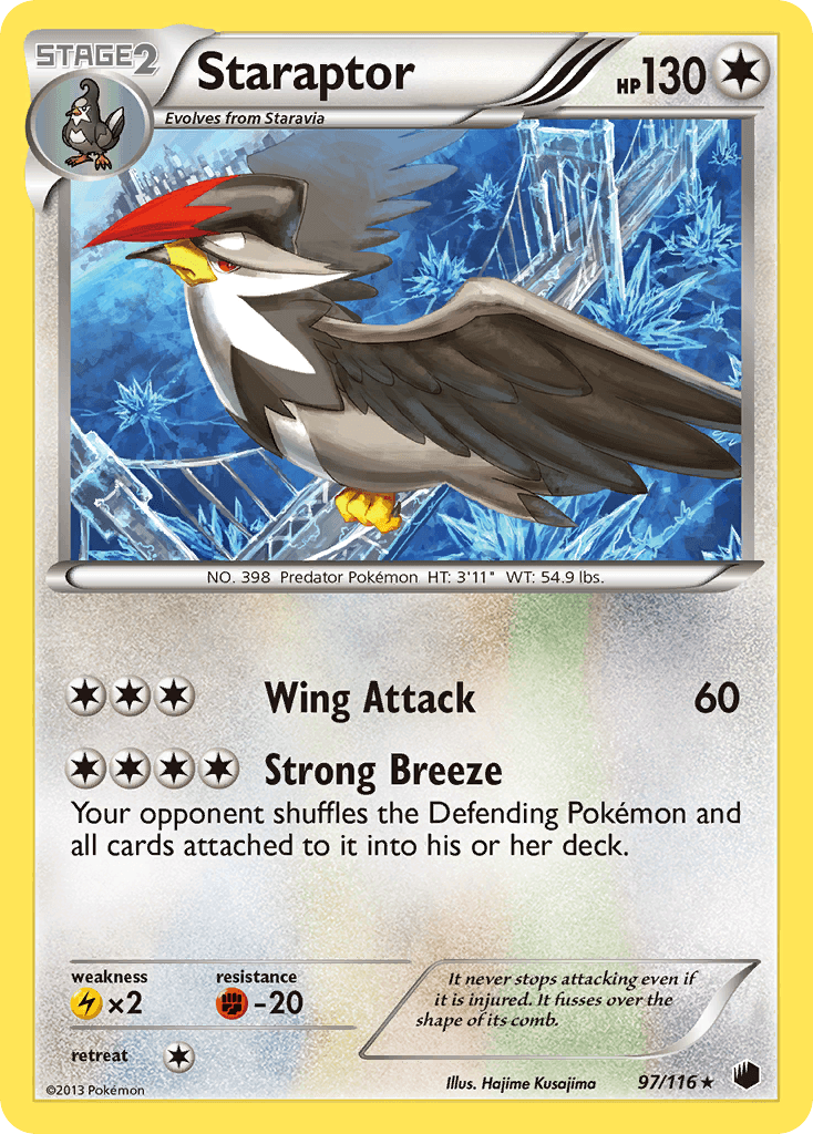 Staraptor — Plasma Freeze Pokémon TCG card by Hajime Kusajima