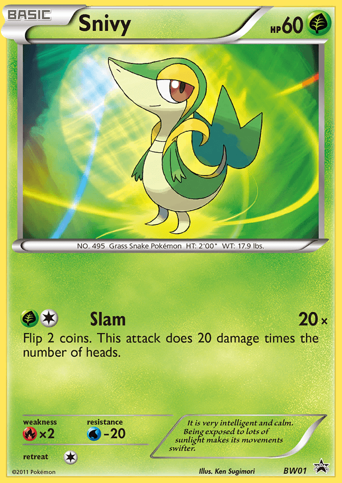 Snivy — First Partner Pack Pokémon TCG card by Ken Sugimori