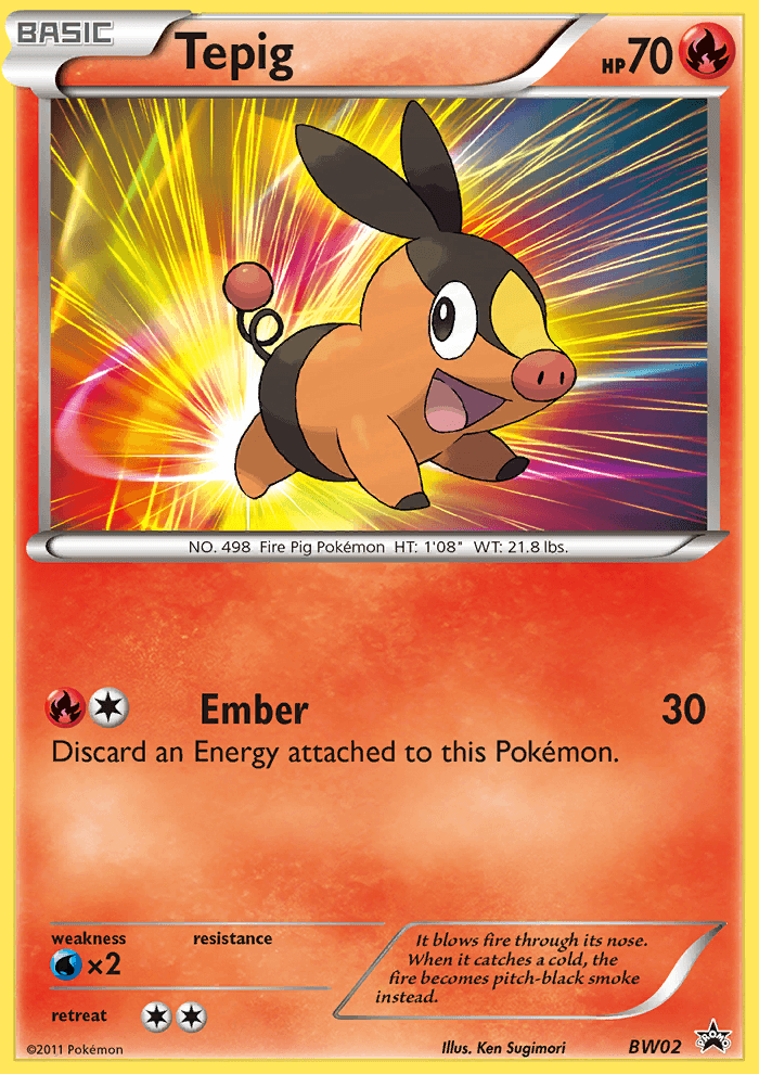 Tepig — First Partner Pack Pokémon TCG card by Ken Sugimori