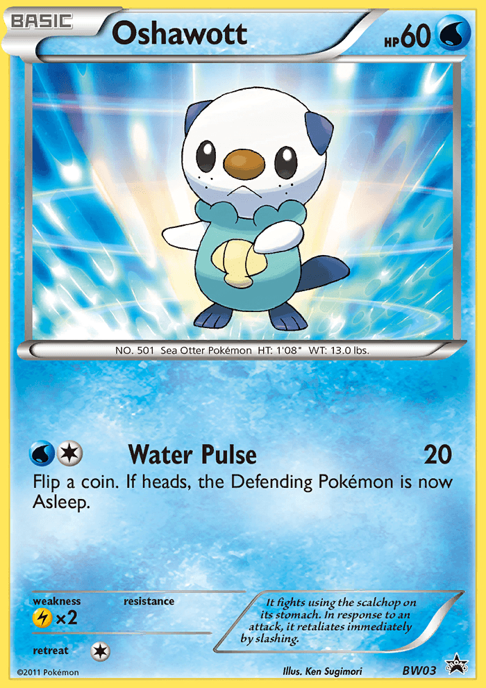 Oshawott — First Partner Pack Pokémon TCG card by Ken Sugimori
