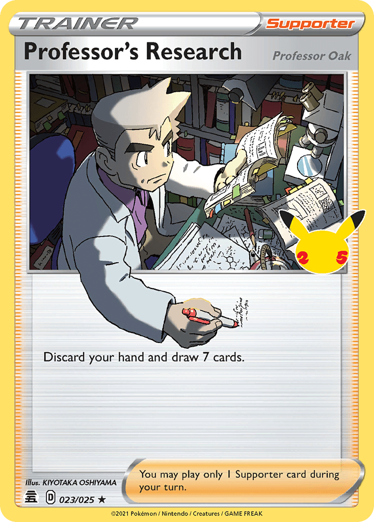 Professor's Research — Celebrations Pokémon TCG card by KIYOTAKA OSHIYAMA