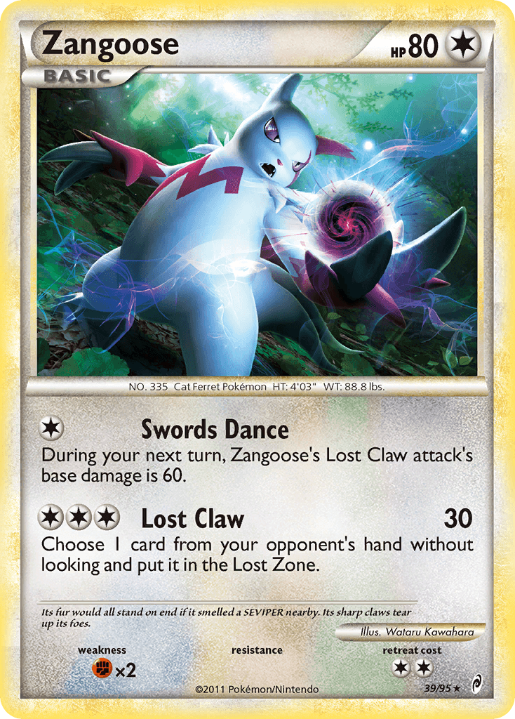 Zangoose — Call of Legends Pokémon TCG card by Wataru Kawahara