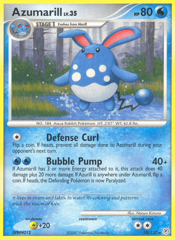 Azumarill — Diamond and Pearl Pokémon TCG card by Naoyo Kimura
