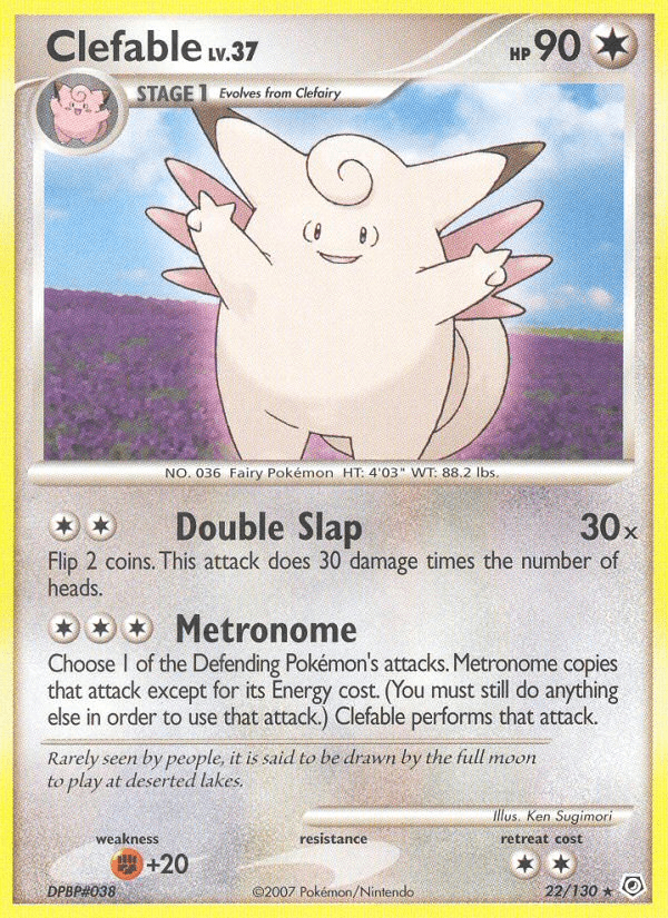 Clefable — Diamond and Pearl Pokémon TCG card by Ken Sugimori